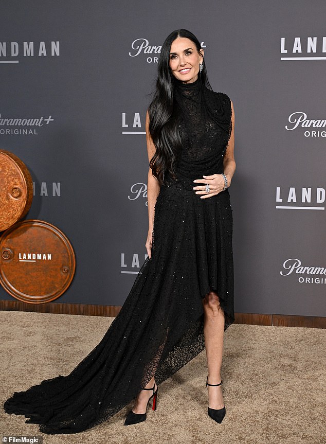 Moore at the Los Angeles premiere of Paramount+'s Landman at the Paramount Theater on November 12 in Los Angeles