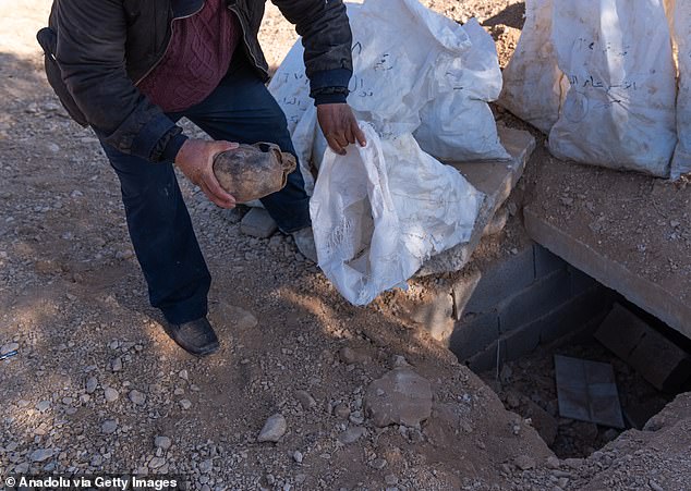 Eight sacks full of human remains were recovered in a deep trench, offering a chilling glimpse of the severity of Assad's atrocities.