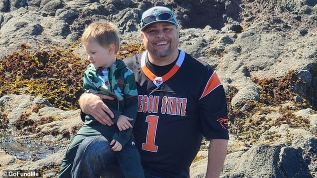 News of his cause of death comes about a week after police revealed they believe the five-year-old may have been murdered. (Pictured: Joshua with his father Lawson Amos McCoy)