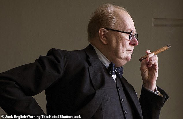 By contrast, Gary Oldman's portrayal of the British politician in 2017's Darkest Hour (pictured) earned him the Best Actor Oscar, even though the scorned Cox still believes his own performance was superior.