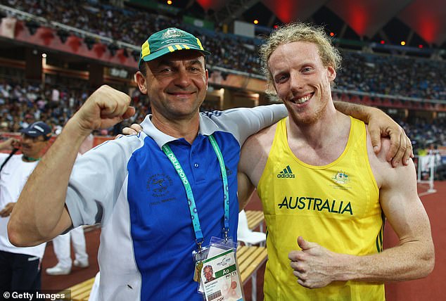 Parnov (left) worked as a pole vault coach for WAIS between 1998 and 2019.