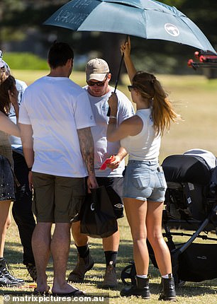 Mia seemed to be working hard on the set of Home and Away