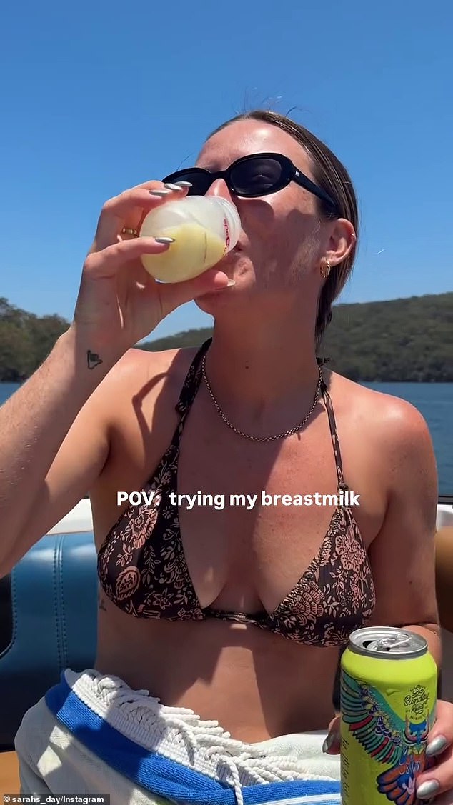 'Are they really real friends if they don't taste your freshly expressed breast milk!?' she asked in her caption