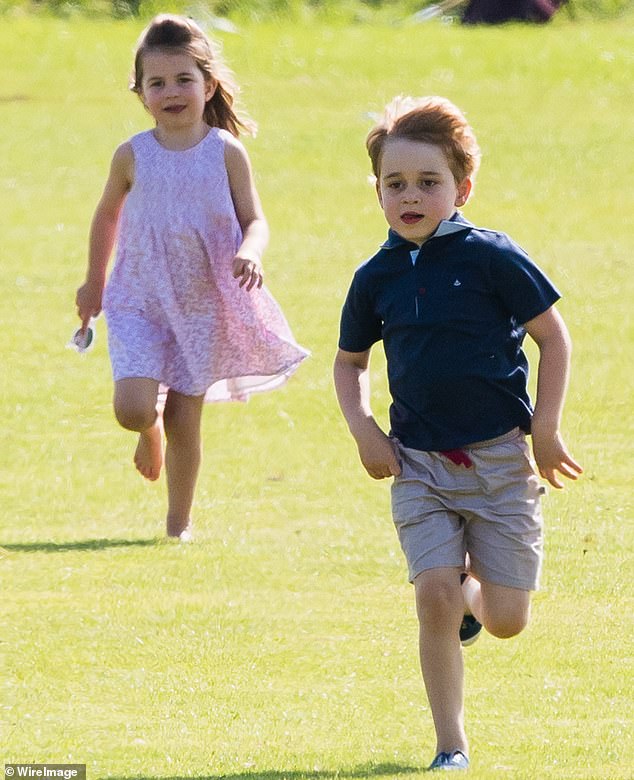 Prince George and Princess Charlotte attend the Maserati Royal Charity Polo Trophy in Beaufort Park in 2018