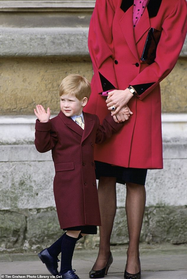 Family photography is a rare sight for the Sussexes, who largely choose to keep Archie and his three-year-old sister Lilibet out of the public eye. In the photo: Prince Harry in 1989.