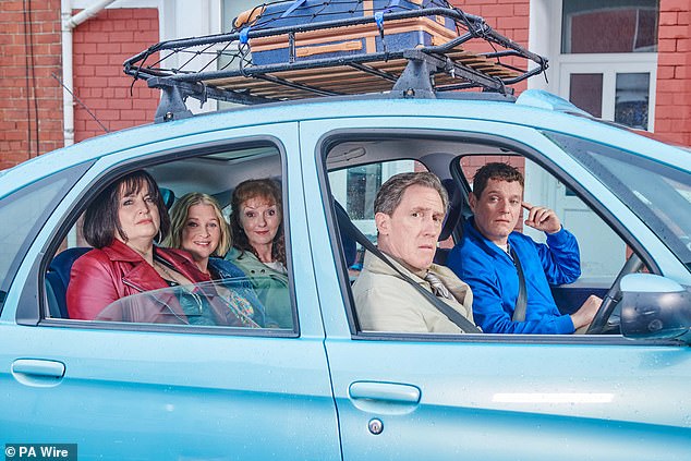 Rob and Nessa play Uncle Bryn and Nessa on Gavin and Stacey (pictured with Stacey (Joanna Page, Gwen (Melanie Walters) and Gavin (Mathew Horne)))