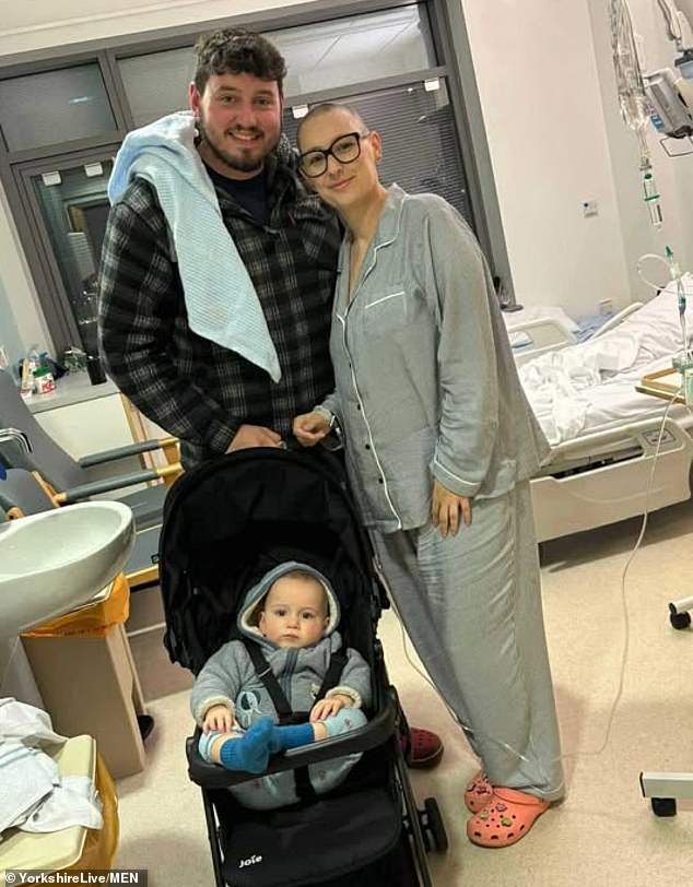 Mrs Casey, mother of one-year-old Henry, and her partner George Burril (pictured) are raising funds to help them make memories as a family and raise awareness about cancer.