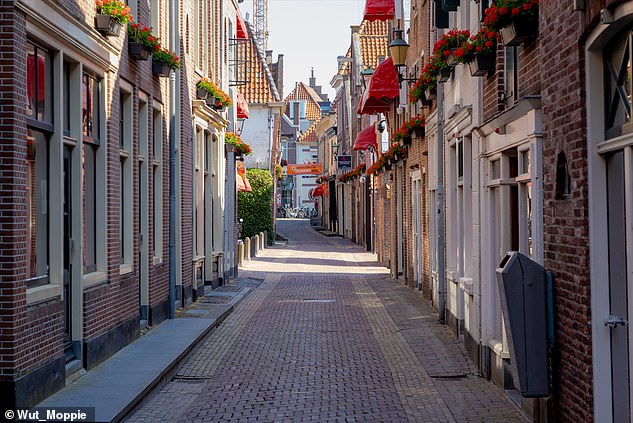 Achterdam (pictured), a 490-foot street with prostitution storefronts on both sides, is located in the center of Alkmaar's old town.