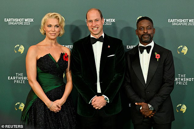 The actress revealed that she and her co-host Sterling K. Brown (right) approached the Prince of Wales, 42, at the awards and told him she was 