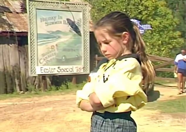 A compilation clip posted to the 'Home and Away The Early Years' Instagram page shows Kate's character in scripted scenes being belittled and neglected. Pictured: a young Kate Ritchie in Home and Away