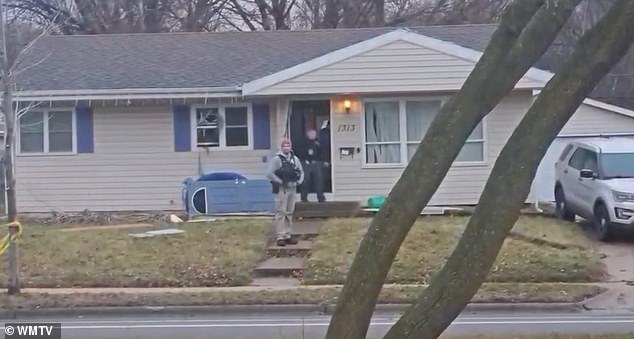 Police also raided the family's home, (pictured) located eight miles from the small Christian school, on Monday evening, with SWAT teams planting stun grenades on the property.