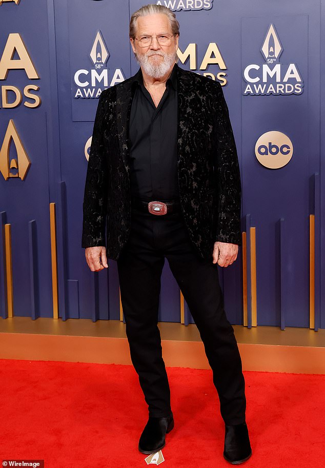 Bridges, who announced her cancer diagnosis in 2020 before revealing the following year that the disease was in remission, is pictured at the CMA Awards in Nashville last month.