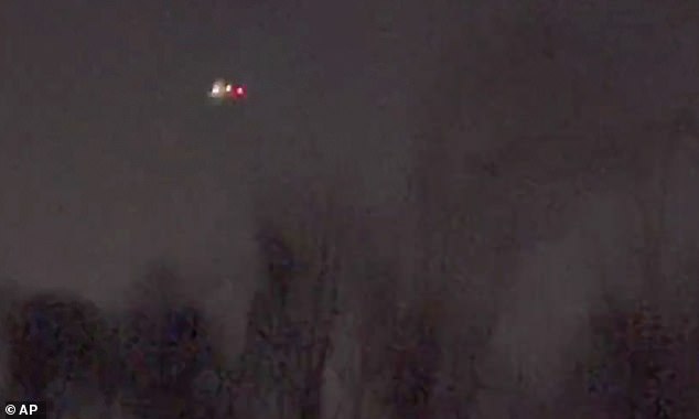 This image from a video shows drones flying over Randolph, New Jersey on December 4, 2024.