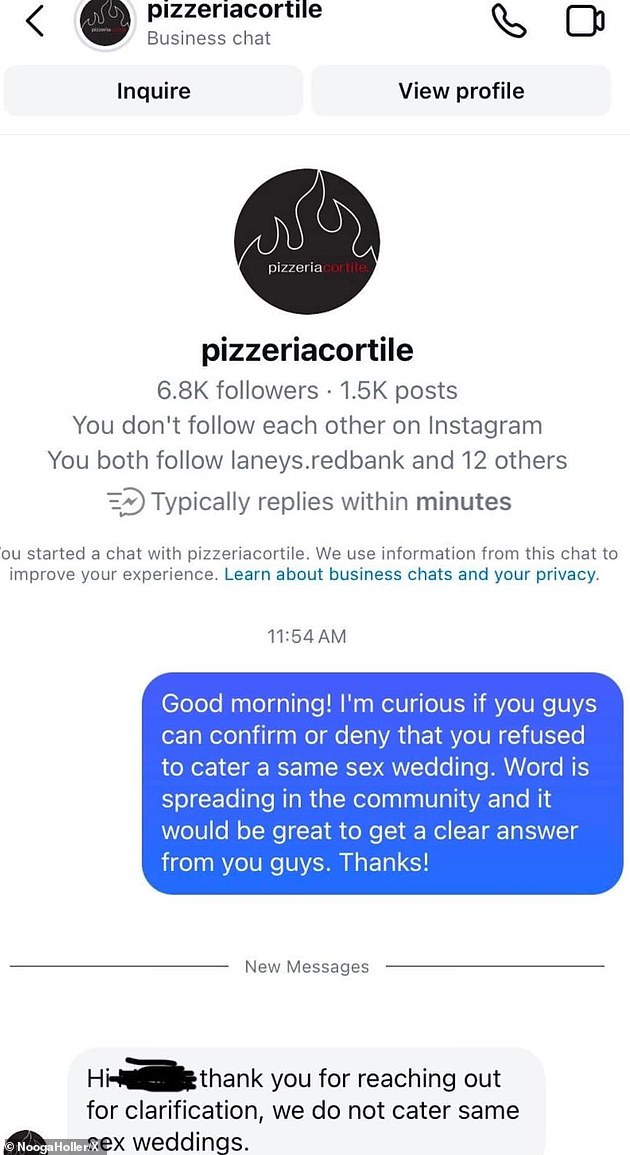 1734512676 768 Pizzeria Cortile restaurant in Tennessee is under fire for refusing