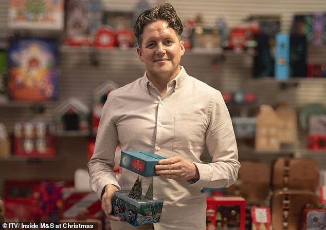 M&S product developer Rhys Cook (pictured) has developed a new moving Christmas chocolate box