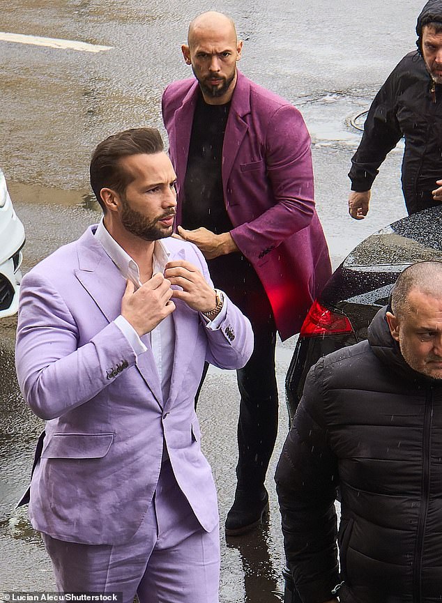 Andrew and Tate can be seen arriving at the Bucharest Court of Appeal on December 10.