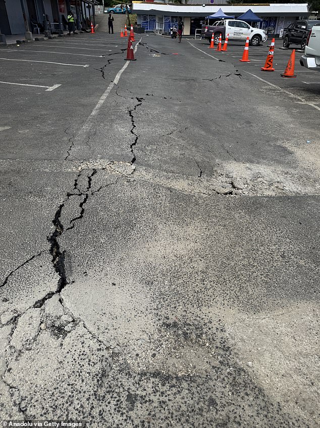 Tuesday's earthquake created huge potholes on the roads