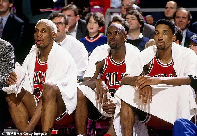 Rodman (left) won two titles with the Pistons before moving on to San Antonio and Chicago