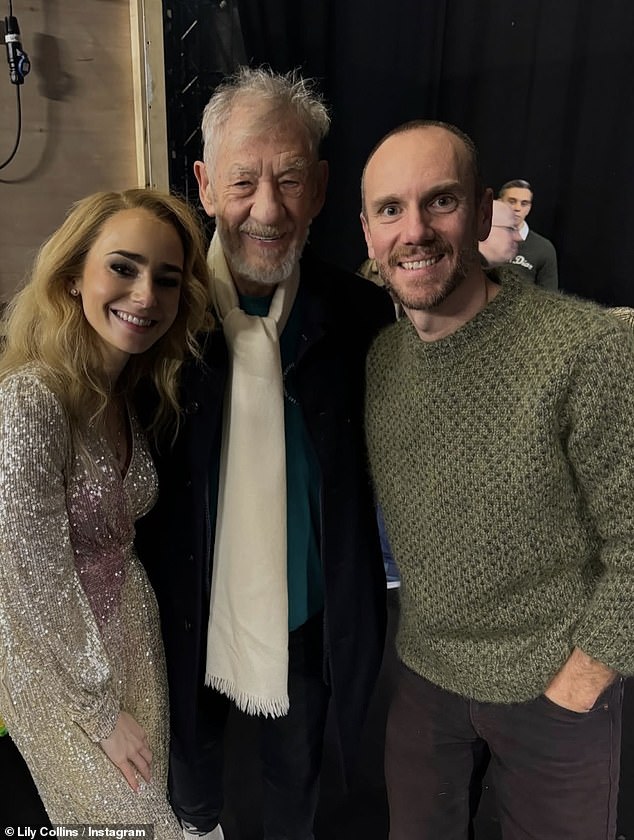 In the second shot, The Hobbit star smiled happily as she posed alongside Emily and her filmmaker husband, Charlie McDowell, 41.