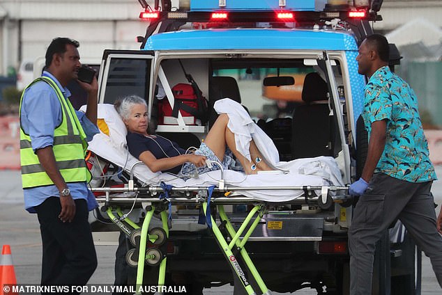 The 49-year-old mother was taken by a car entourage to the charter flight in Nadi, Fiji.