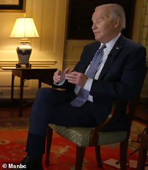 Biden gave her his first interview since announcing his bid for re-election, seen here