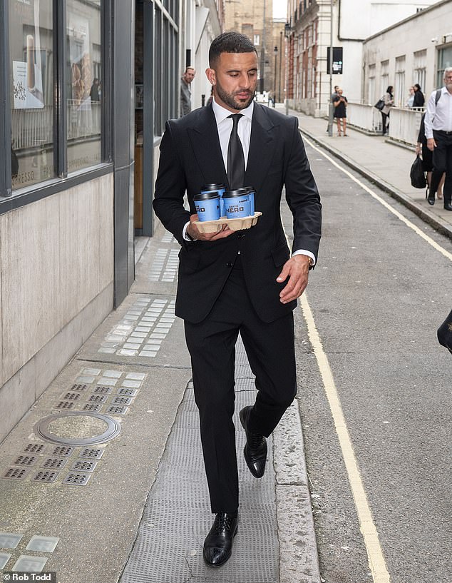 Kyle Walker serves coffee during a break from courtroom drama with ex Lauryn