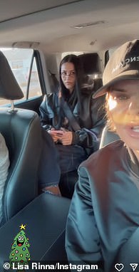 Instastoried video of the RHOBH alum, 61, from inside the family SUV