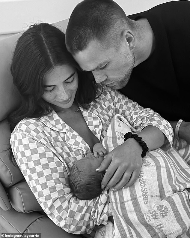 The AFL star, 28, and Taylia took to Instagram on Wednesday to share a joint post confirming they had welcomed their daughter into the world on December 12.