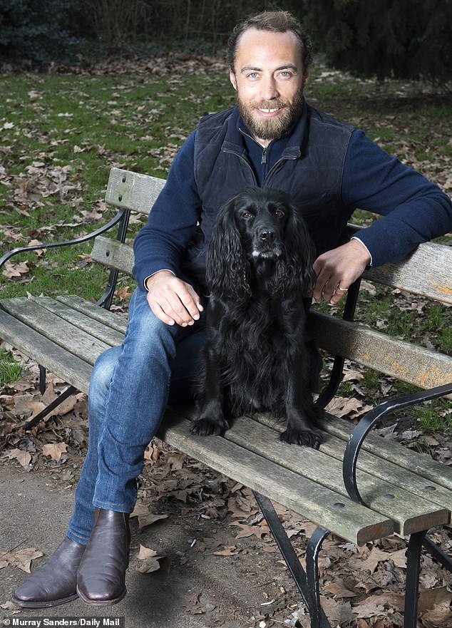 Pictured: James Middleton, the younger brother of the Princess of Wales, with his late dog Ella before his death in January 2023.