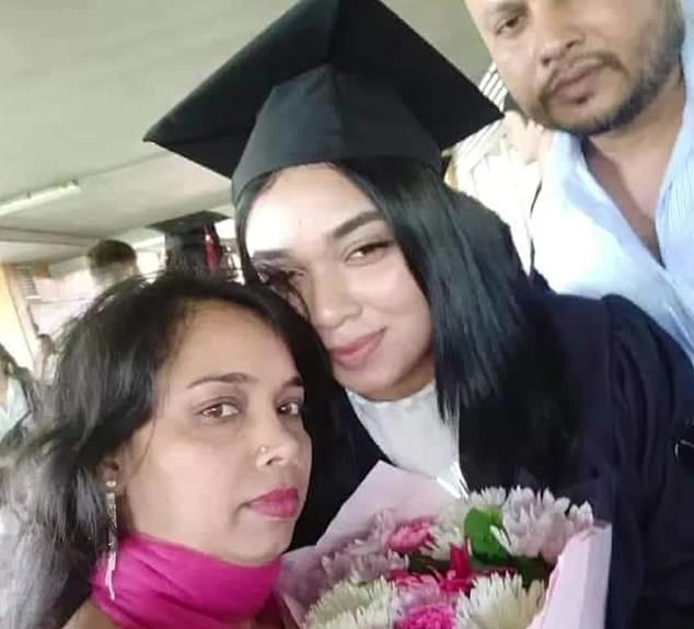 Zafar told Mr. Hayat that he was marrying his 18-year-old daughter (pictured at her graduation photo) and became angry when he did not receive the older man's blessing.