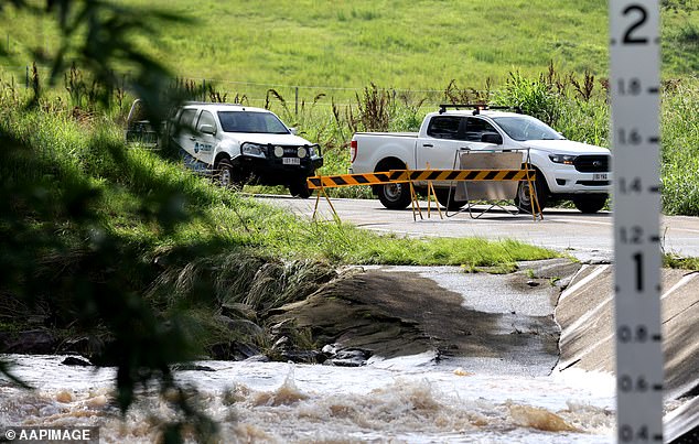 Flooding also affected areas of the south-east, cutting off access to roads north of the Gold Coast (pictured)