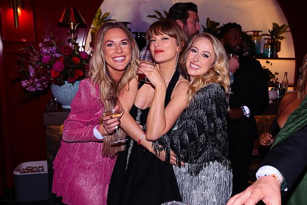 Swift enjoyed her party with Mahomes and fellow Chiefs WAG Lyndsay Bell