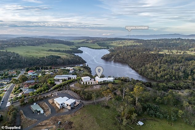 The house is situated on the top of a hill overlooking Lake Trevallyn.