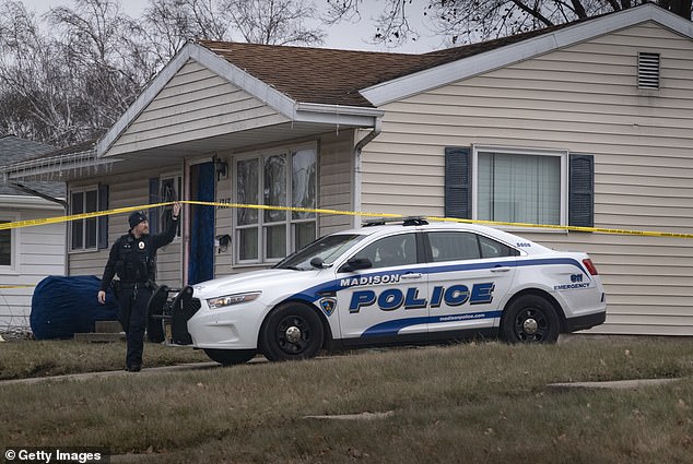 Police stand guard at Rupnow's house. O'Connor, despite Rupnow's isolation and suggestions from the Madison police chief to the contrary, denied that the girl faced any harassment