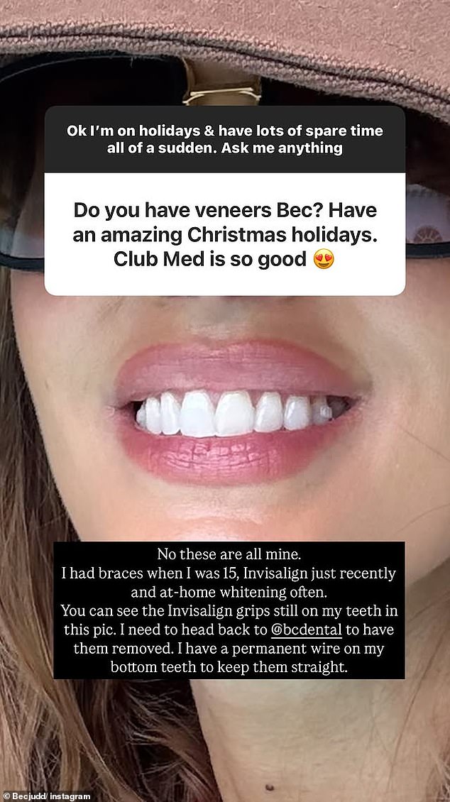 It comes after Bec denied rumors that her dazzling smile is actually down to a set of veneers. Bec Judd Close Claims She Has One Set of Veneers as She Reveals Details of Her Adult Orthodontic Work