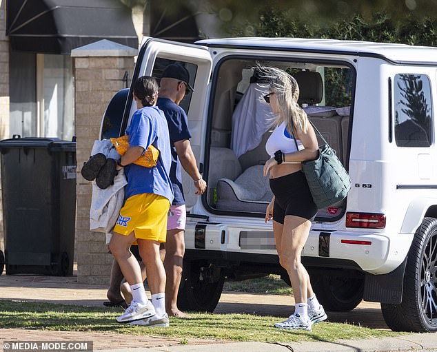 Kristie's baby bump was on display when she returned to Australia with Sam Kerr.