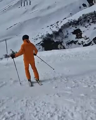 The former Liverpool manager shared a video of himself skiing down the mountain