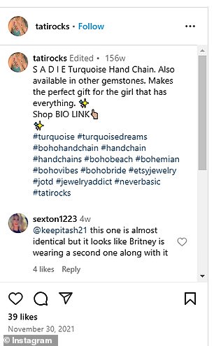 Fans were quick to point out that the products were identical and commented on TatiRocks' Instagram post featuring the piece.