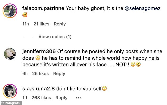 “Your baby ghost it's the @selenagomez,” another fan commented