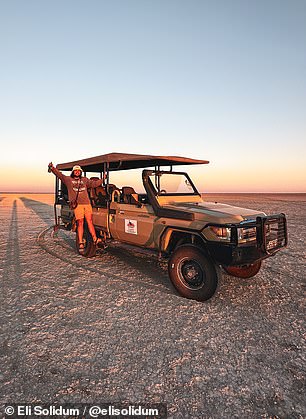 Eli photographed in the Makgadikgadi Pan salt pans in Botswana