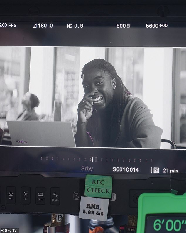 One camera shot showed Lashana laughing between takes