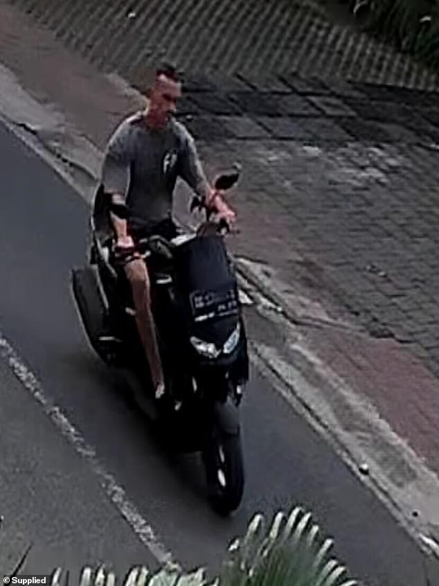 When the tourist slowed down and indicated to turn right to enter her accommodation, another cyclist who was flying around the corner from behind collided with her (pictured: the Australian who collided with her)