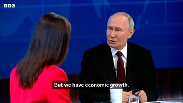 Putin (pictured) stated that his country's economy was 