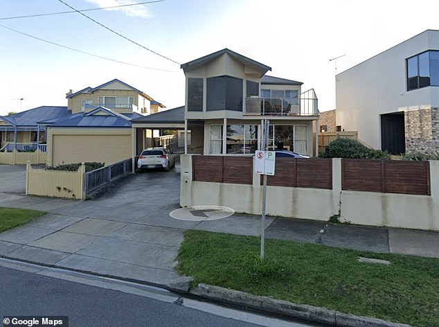 The $4 million home (pictured) has two floors and four bedrooms and is just a stone's throw from Cozy Corner, a beach popular with families due to its calm surf.