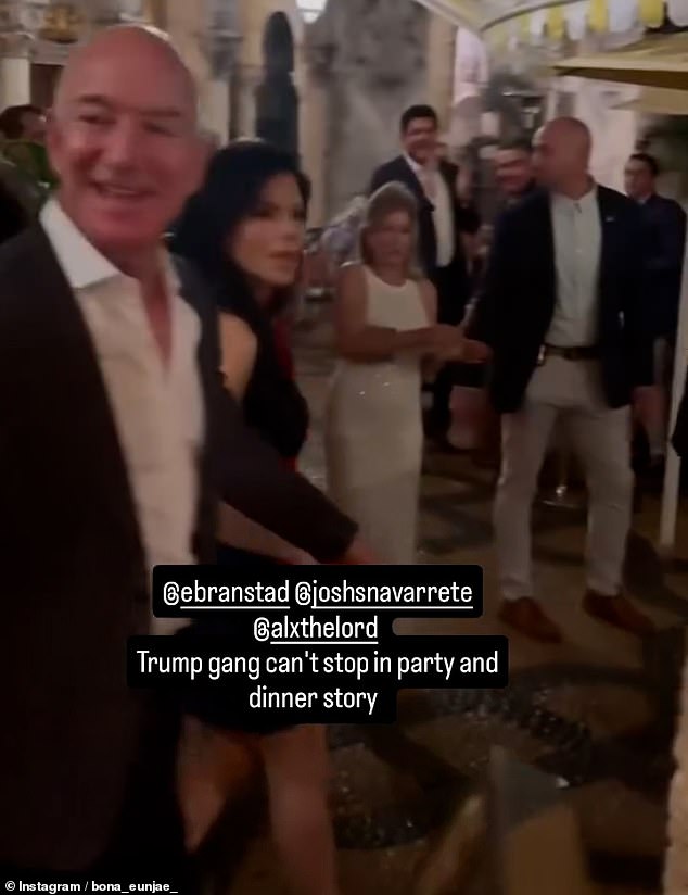 The former journalist, 55, and her billionaire fiancé, Jeff Bezos, 60, were seen enjoying a meal with President-elect Donald Trump, 78, and his wife, Melania Trump, 54, on Wednesday.