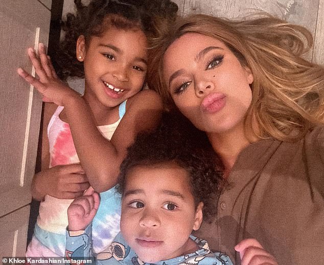 Khloe and Tristan welcomed daughter True on April 12, 2018, and son Tatum via surrogate on July 28, 2022; True, Tatum and Khloe seen in June 2024