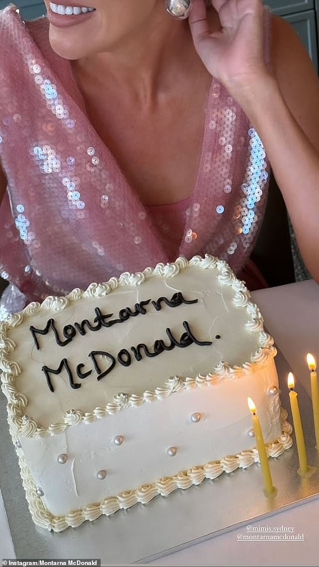 A beautifully decorated cake was also presented which simply said 'Montarna McDonald'.