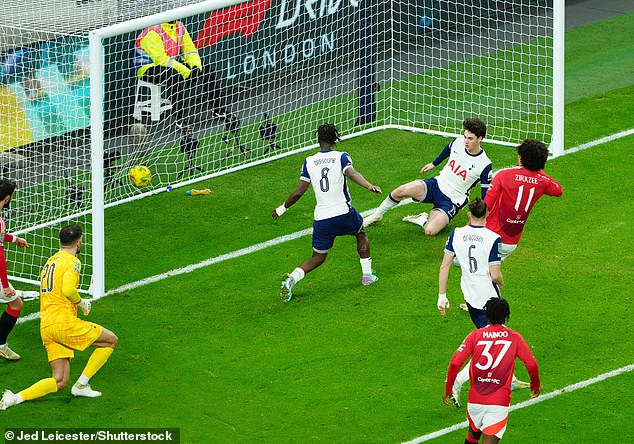 Forster lost a pass inside his own six-yard box, allowing Bruno Fernandes to pounce and set up Joshua Zirkzee to score.