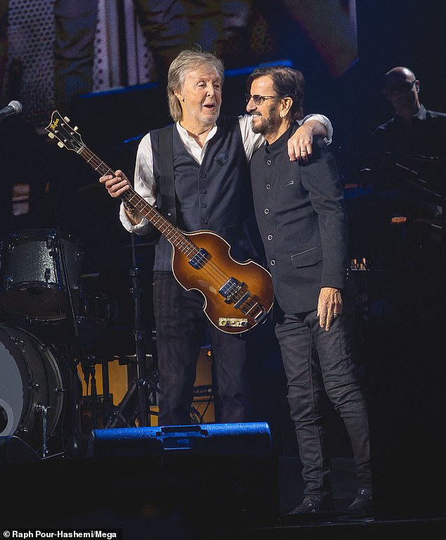 Paul invited Ringo, 84, from the audience to join him on drums for the hits Sgt. Pepper's Lonely Hearts Club Band and Helter Skelter