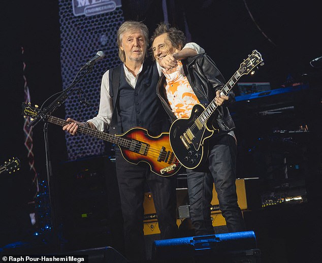 The music legend also called on Rolling Stones star Ronnie Wood to perform Get Back with Him.